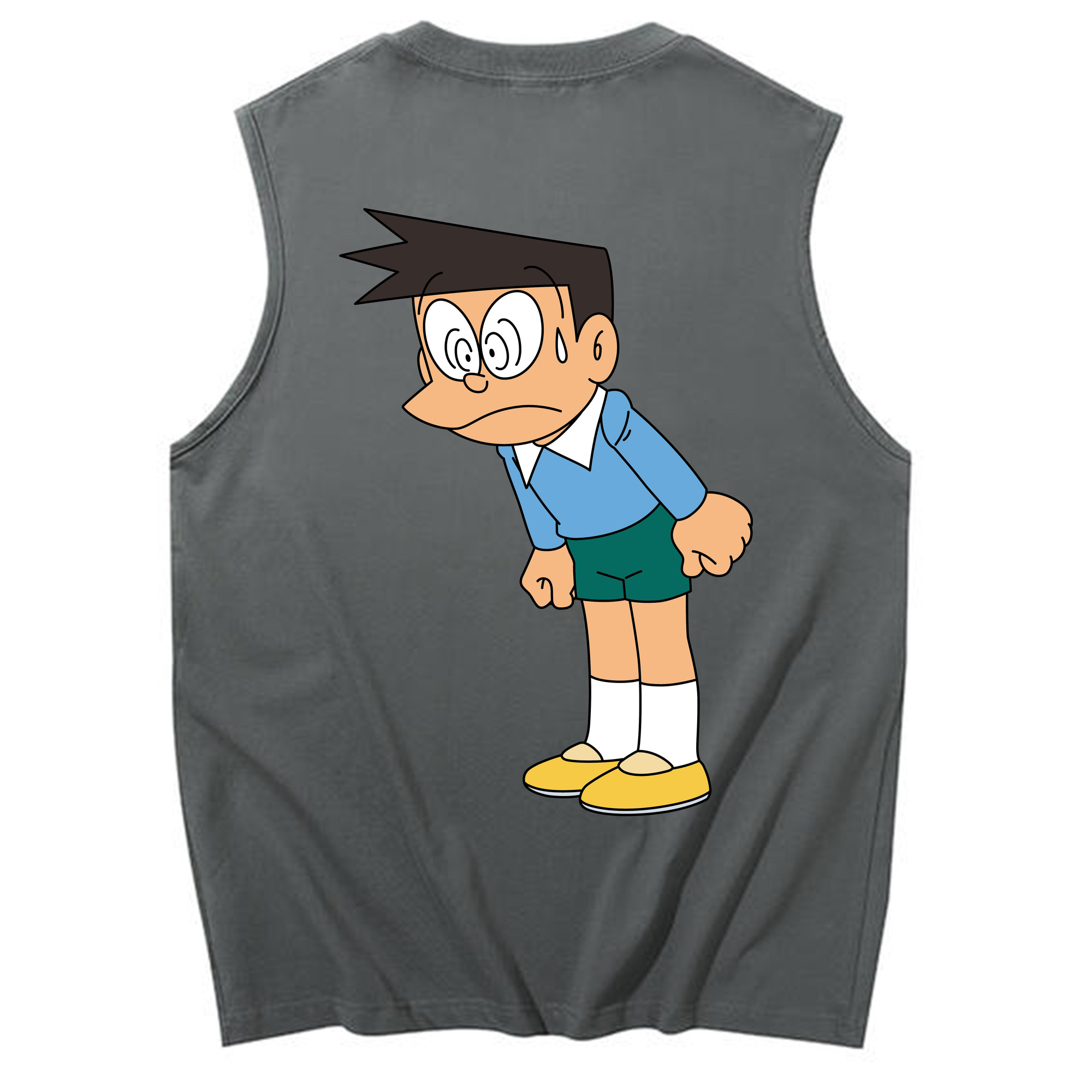 （画像用） ドラえもん 骨川 スネ夫 Doraemon Honekawa Suneo コットン100％タンクトップ（背面プリント）